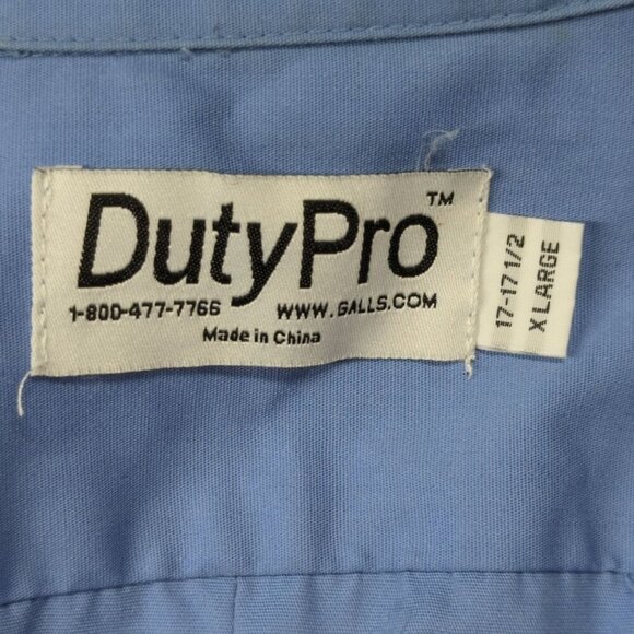DutyPro Mens Blue Short Sleeve Uniform Shirt With Patches 65% Polyester 35% Cott - Picture 4 of 9